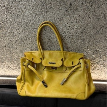 Classic Slouchy Pebbled Leather Shoulder Tote Bag with Belt Detail