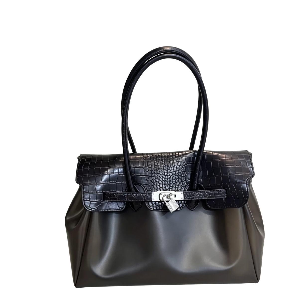 Semi-Flap Crocodile-Embossed Jelly Bag (TPU)