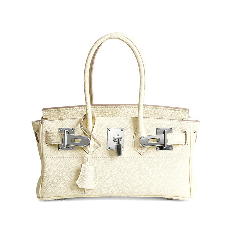 Classic Structured Top-Handle Leather Satchel Bag