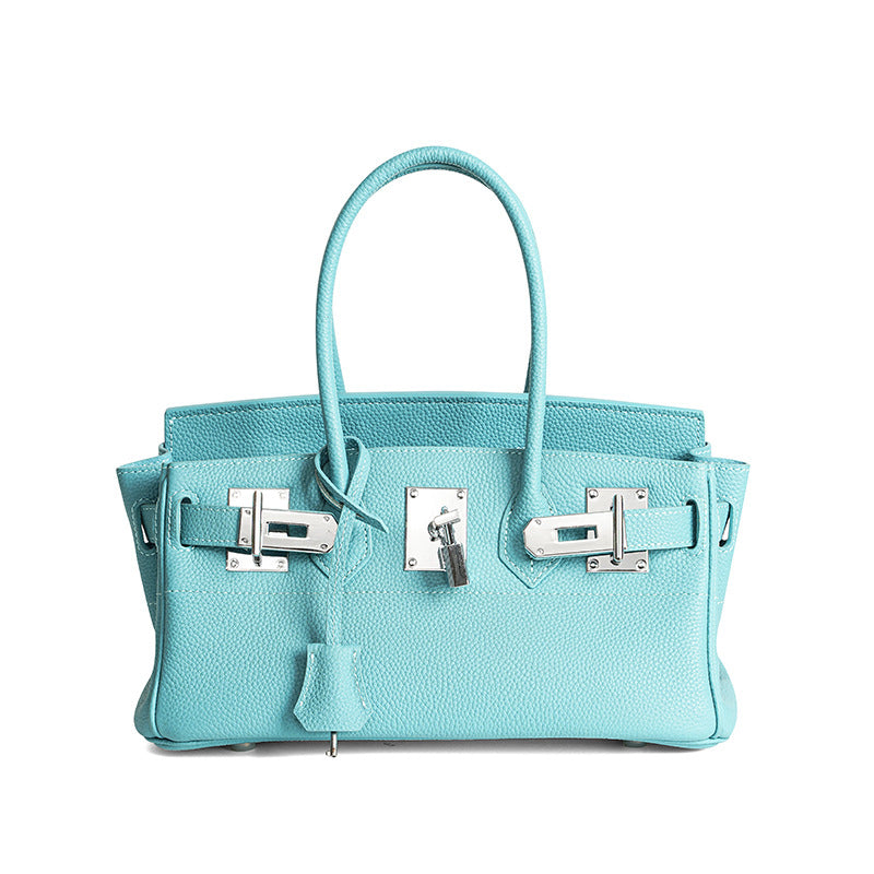 Classic Structured Top-Handle Leather Satchel Bag