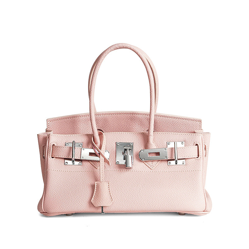 Classic Structured Top-Handle Leather Satchel Bag